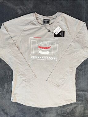 RAWGEAR Men's Long Sleeve Graphic Tee - Light Gray